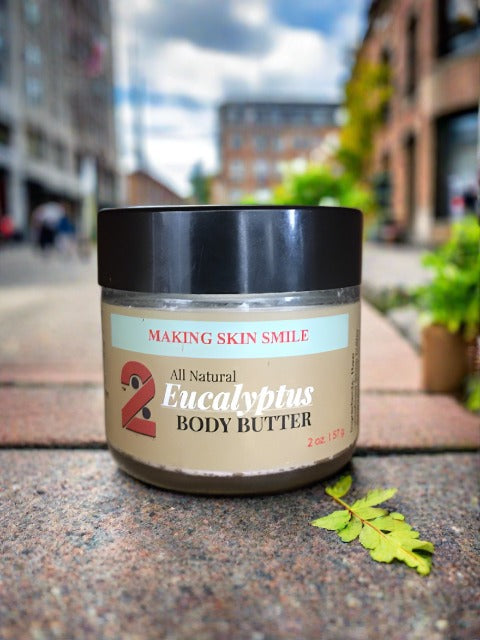 2 Percent All Natural Eucalyptus Body Butter for Men 2oz (Sm)