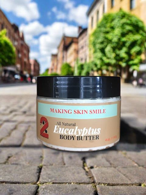 2 Percent All Natural Eucalyptus Body Butter for Men 4oz (Lg)