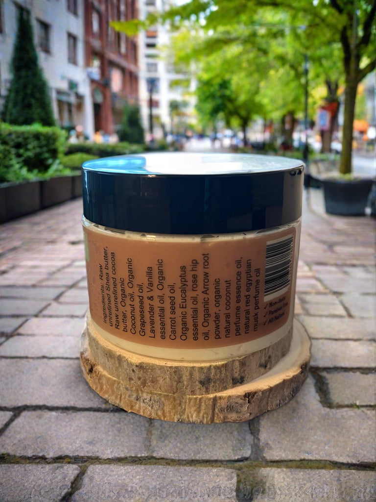2 Percent All Natural Eucalyptus Body Butter for Men 4oz (Lg)
