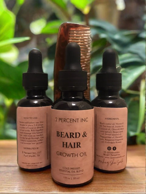 2 Percent All Natural Beard & Hair Growth Oil (1 fl oz/30 ml)