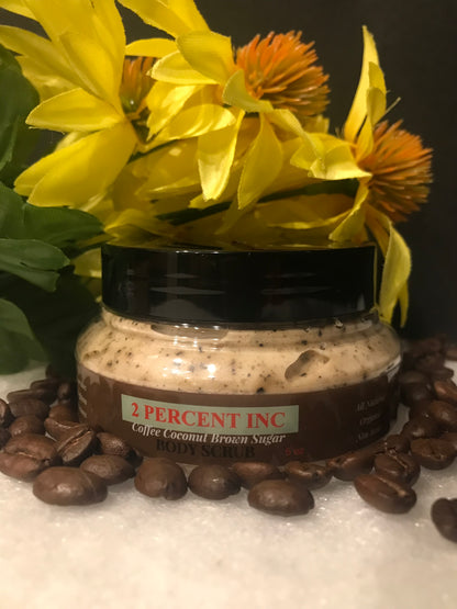 2 Percent All Natural Coffee Coconut Brown Sugar Scrub (5oz)